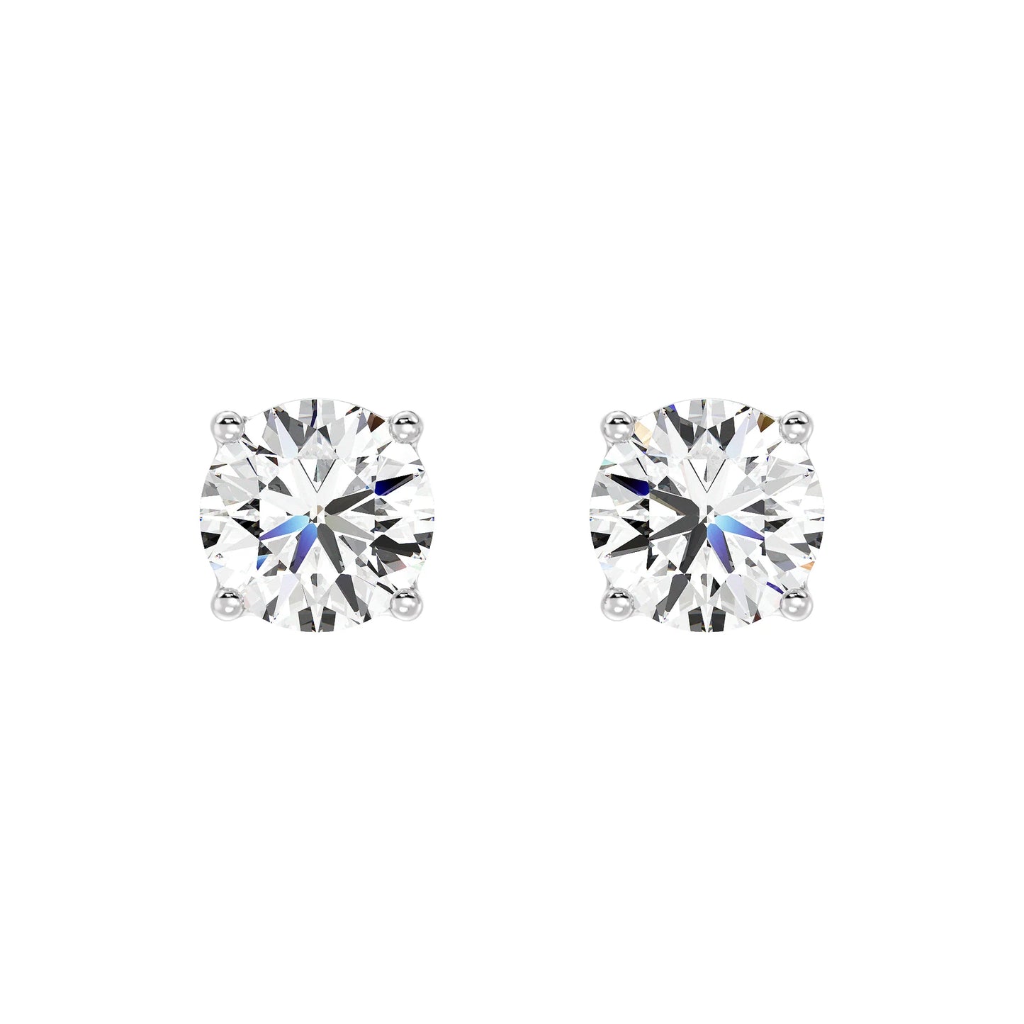 1 ct each round lab grown diamond studds