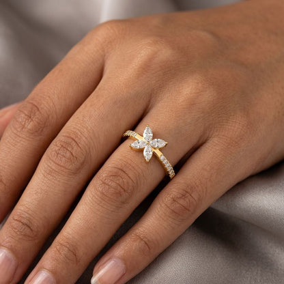 Marquise Bloom Diamond Butterfly Ring