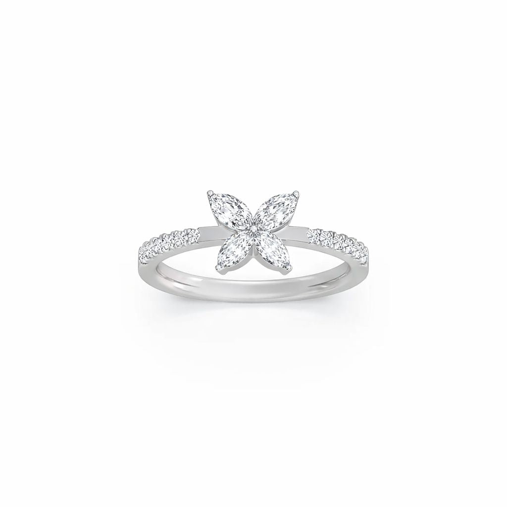 marquise bloom diamond butterfly ring