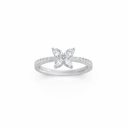 Marquise Bloom Diamond Butterfly Ring
