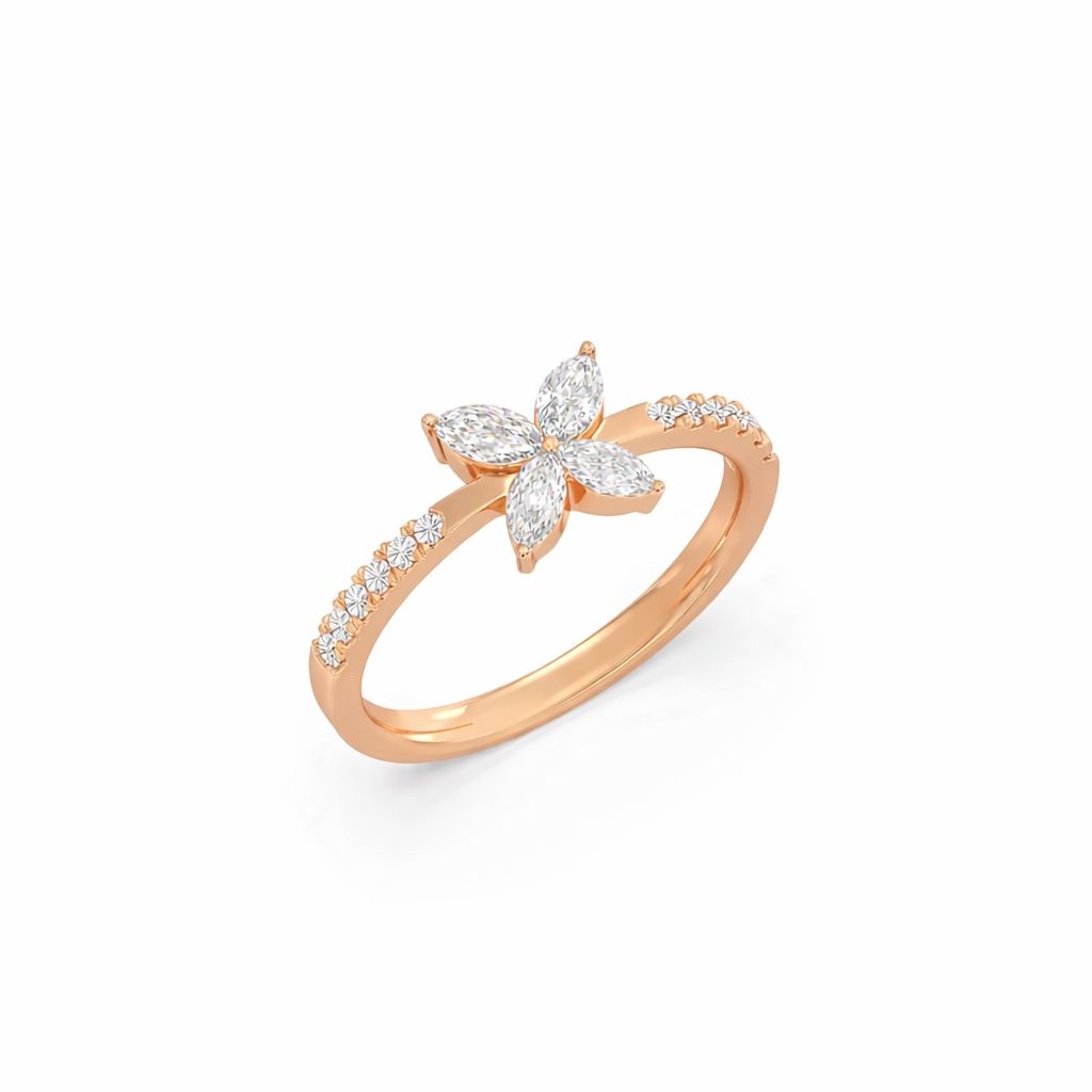 marquise bloom diamond butterfly ring