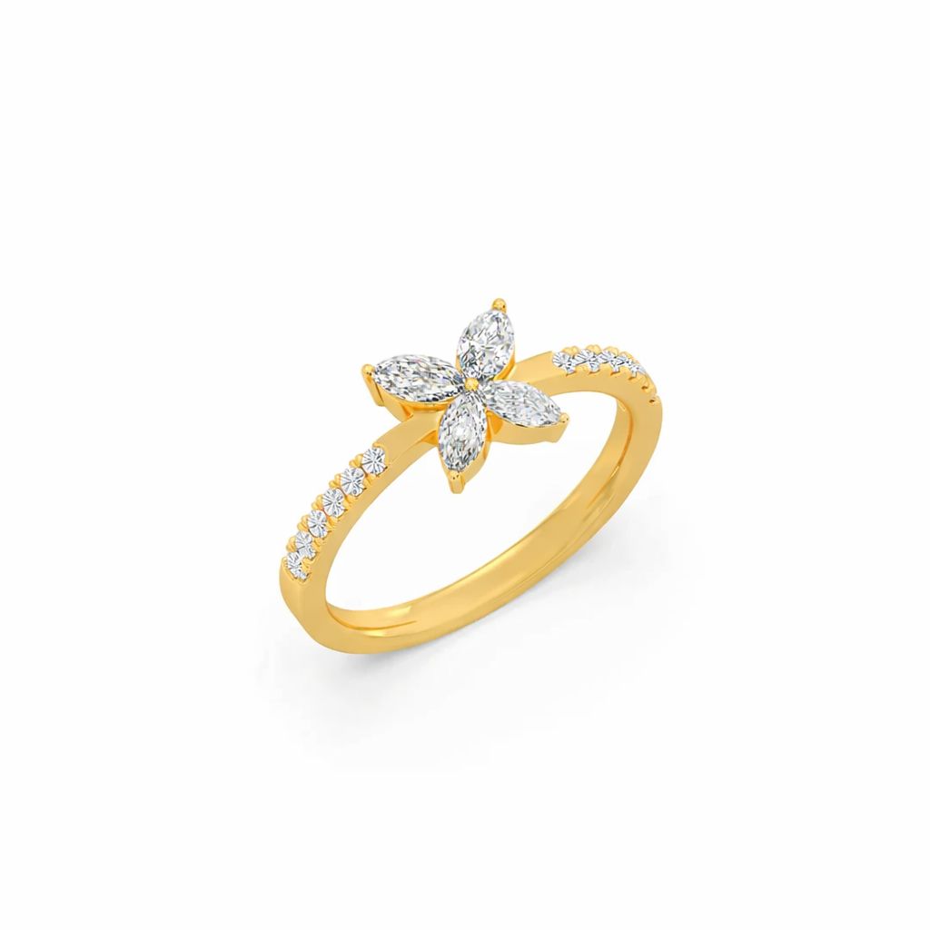 marquise bloom diamond butterfly ring