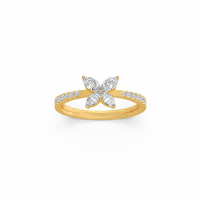Marquise Bloom Diamond Butterfly Ring