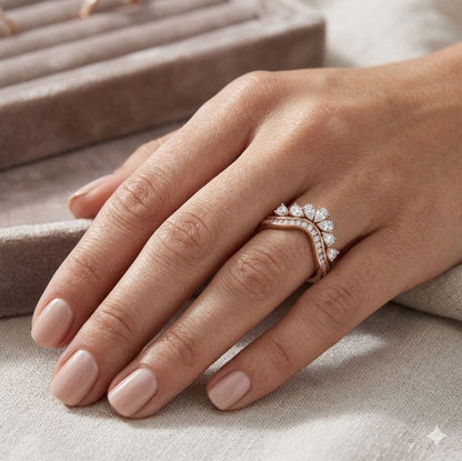 Celestial Crown Curved Diamond Ring