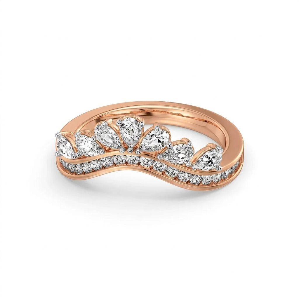 celestial crown curved diamond ring