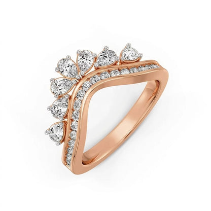 Celestial Crown Curved Diamond Ring