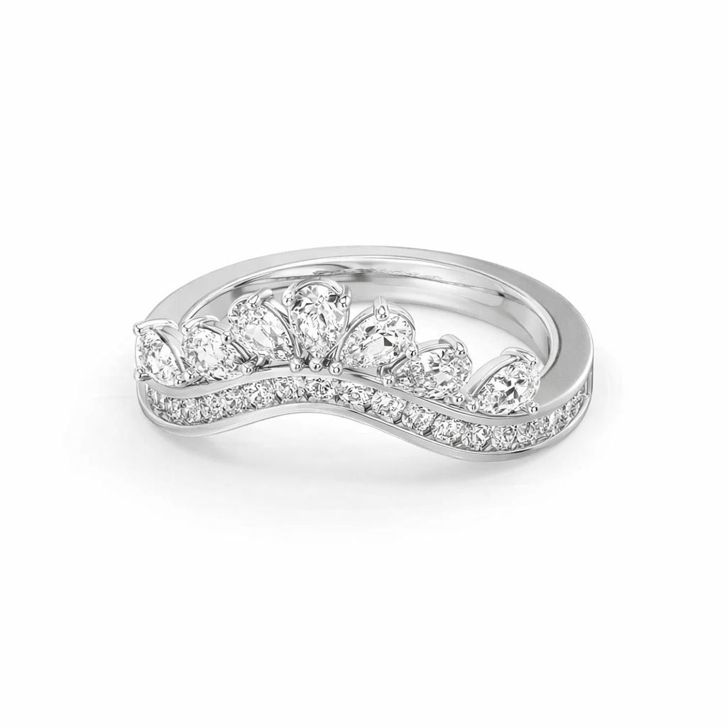 celestial crown curved diamond ring