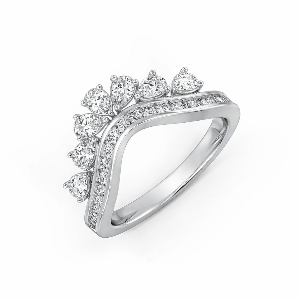 celestial crown curved diamond ring