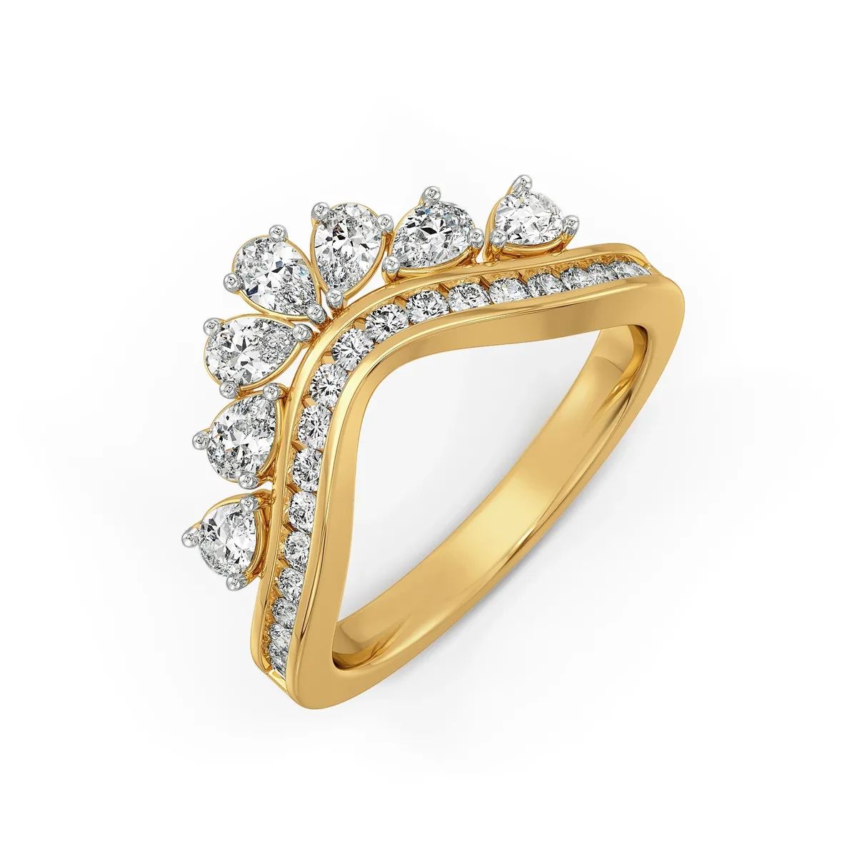 celestial crown curved diamond ring