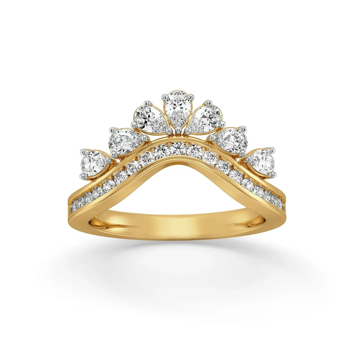celestial crown curved diamond ring