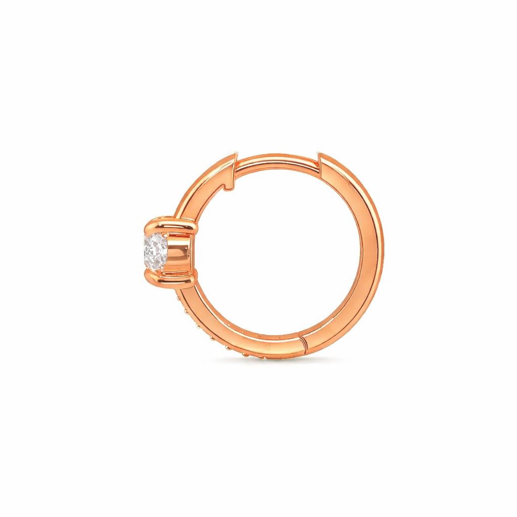 solitaire sparkle huggie hoop earrings