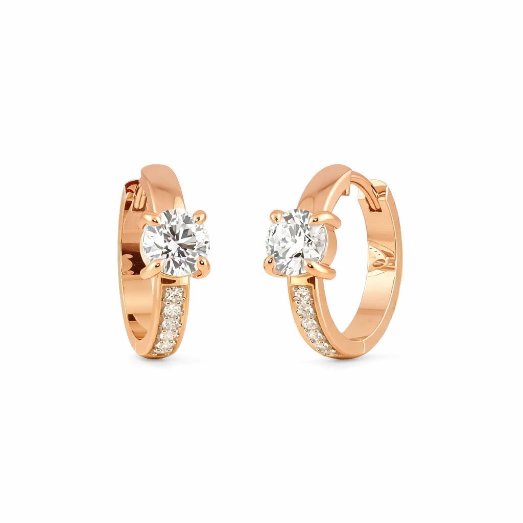 solitaire sparkle huggie hoop earrings