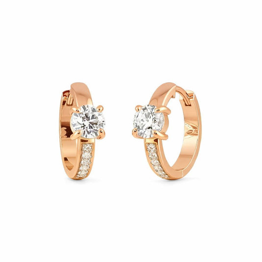 Solitaire Sparkle Huggie Hoop Earrings