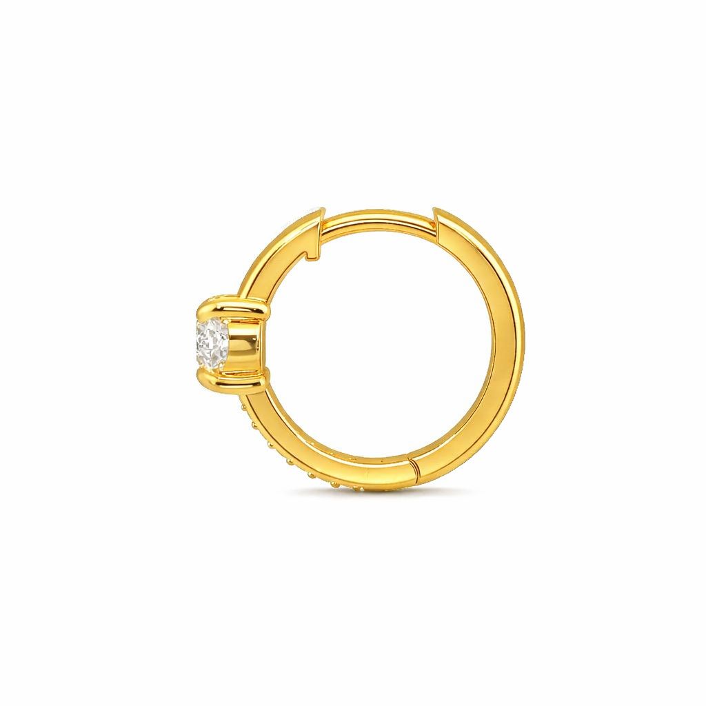 solitaire sparkle huggie hoop earrings