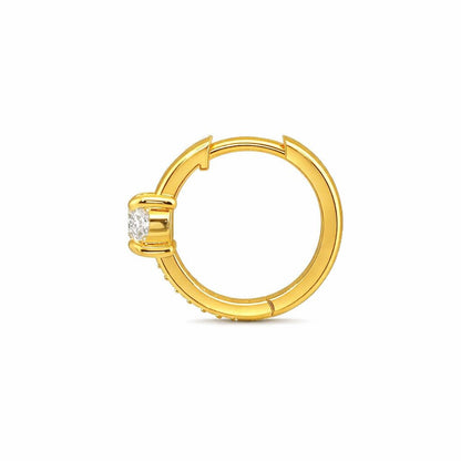 Solitaire Sparkle Huggie Hoop Earrings