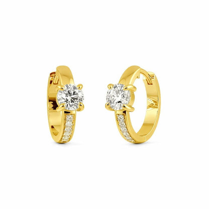 Solitaire Sparkle Huggie Hoop Earrings