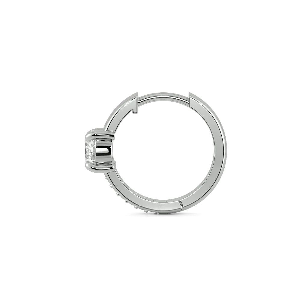 solitaire sparkle huggie hoop earrings