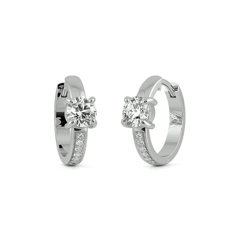 solitaire sparkle huggie hoop earrings