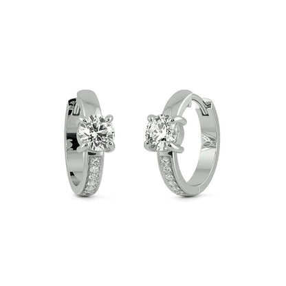 Solitaire Sparkle Huggie Hoop Earrings