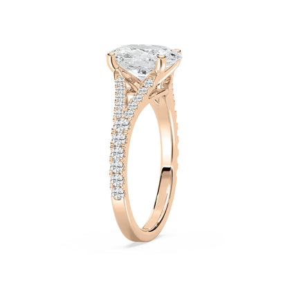 Split Shank Oval Engagement Ring