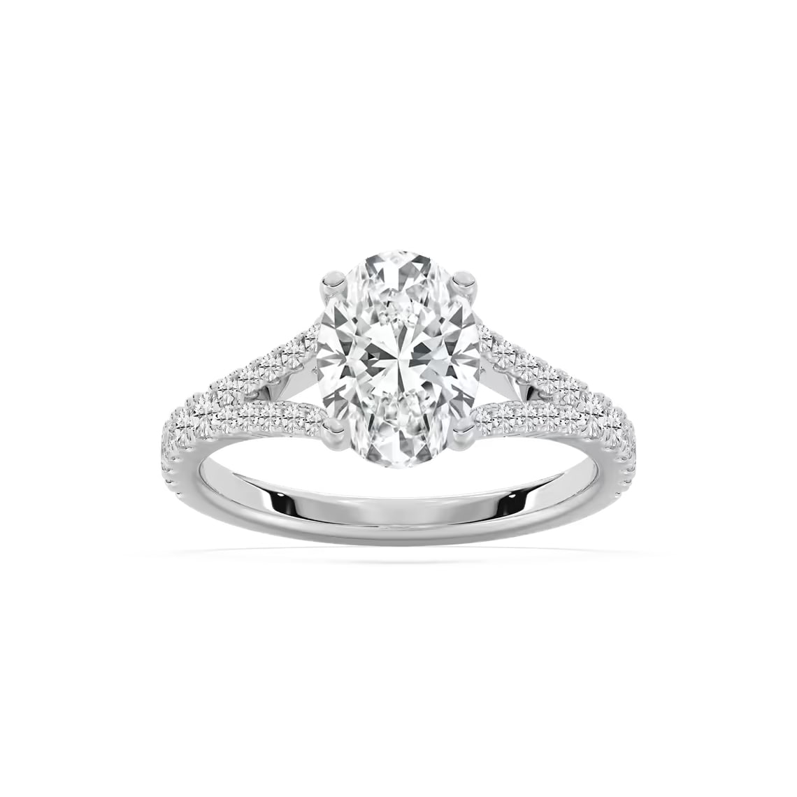 split shank oval engagement ring