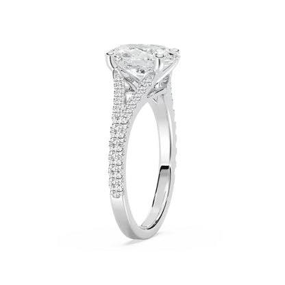 Split Shank Oval Engagement Ring