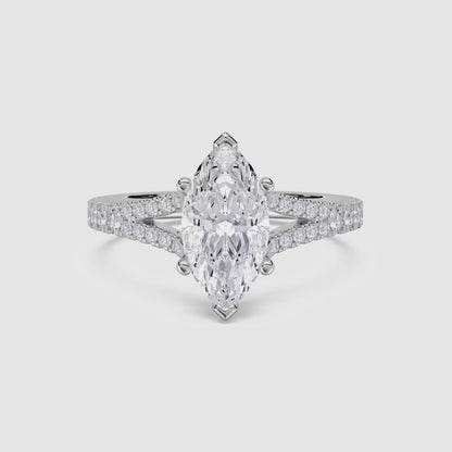 Split Shank Marquise Engagement Ring
