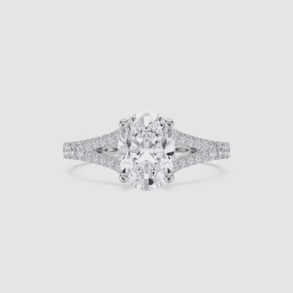 Split Shank Oval Engagement Ring